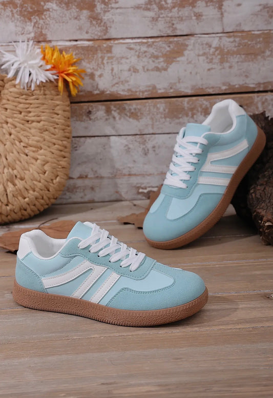 Faux Suede Pu Leather Lace-Up Shoes