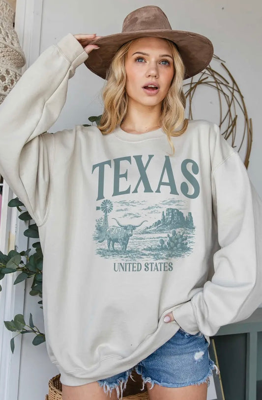 Texas Oversized Graphic Crew