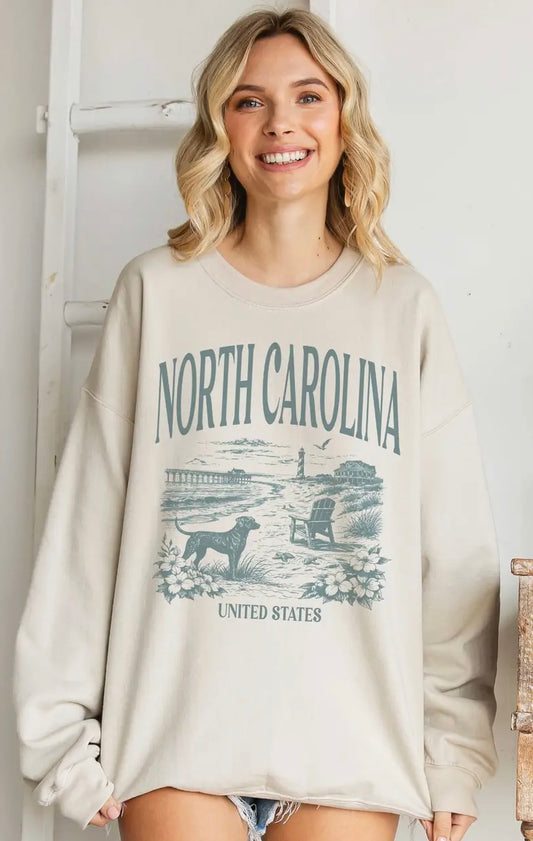 North Carolina Oversized Graphic Crew